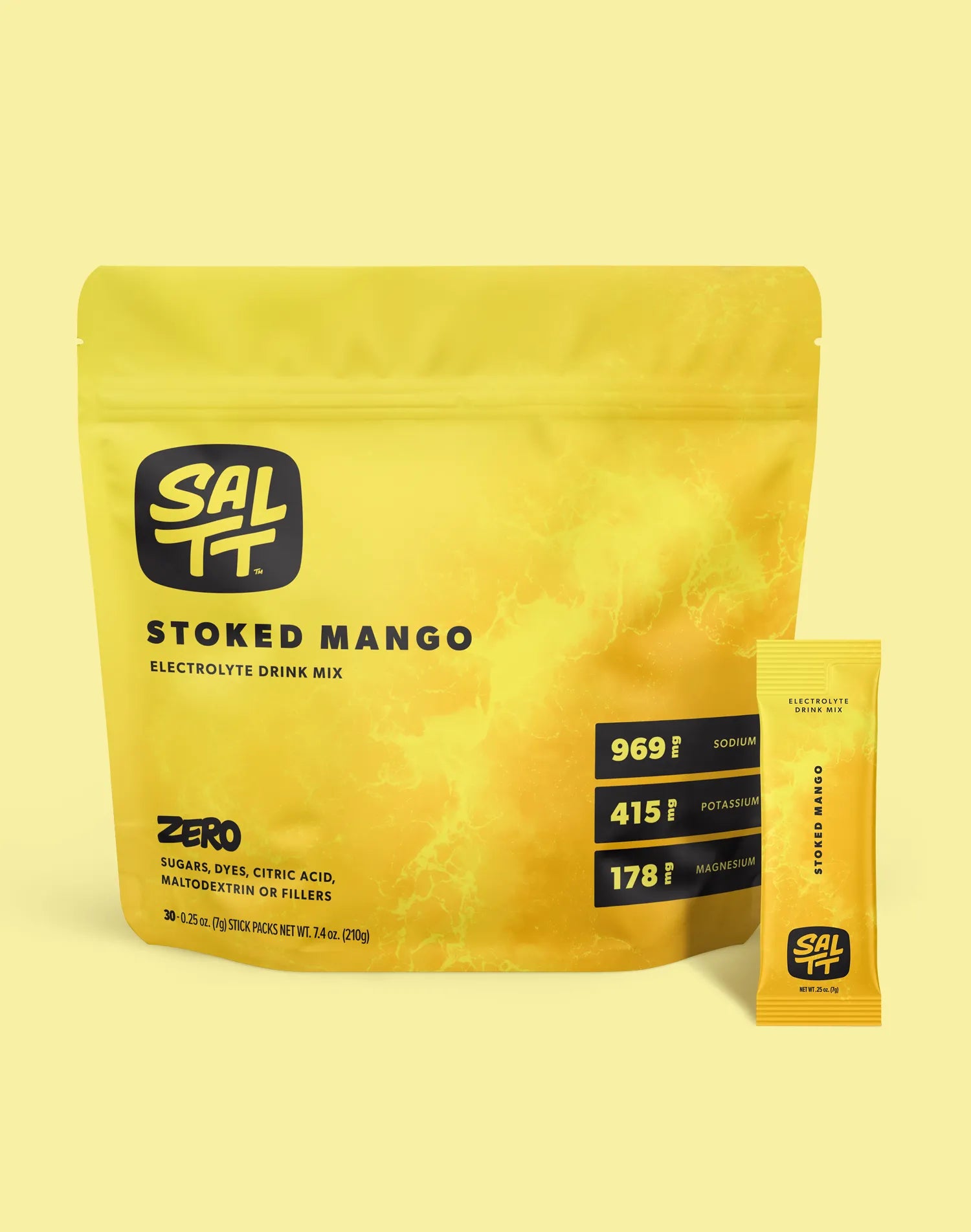 Package Front of 30 Stick Bag of Stoked Mango