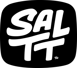 Black Retro rounded square with 'SALTT' logo