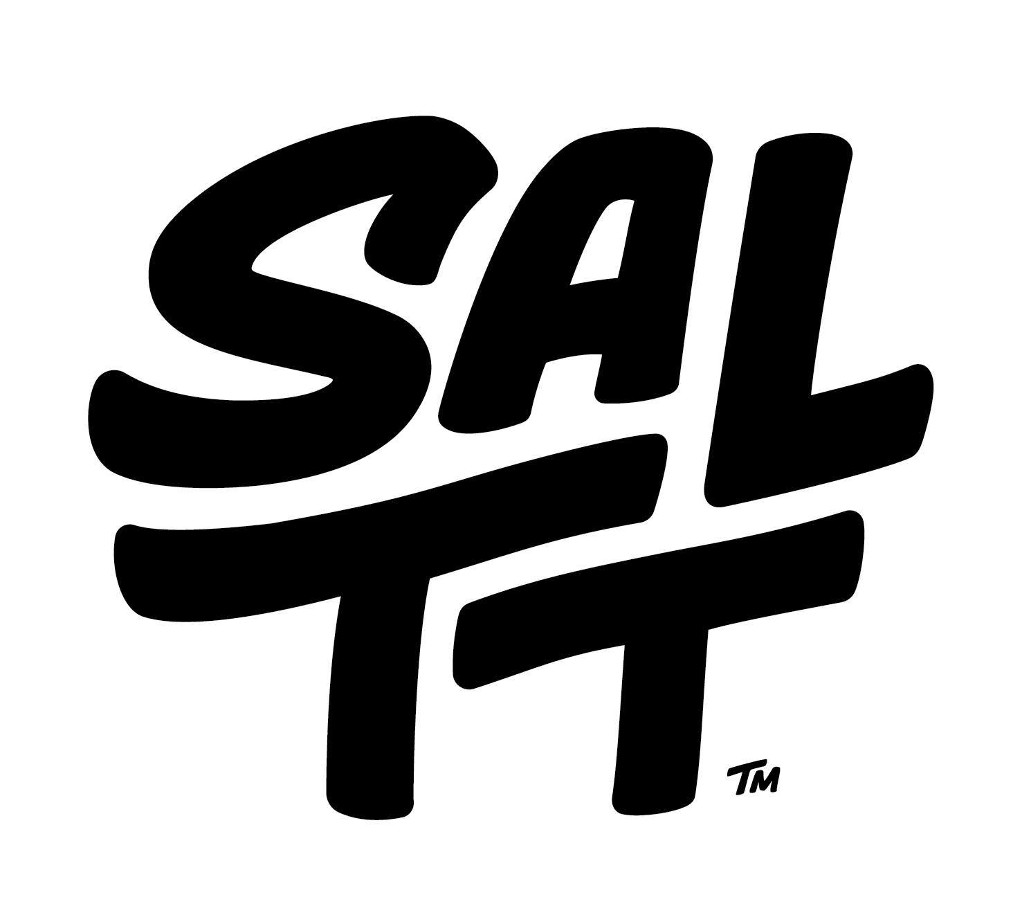 SALTT logo featuring the brand name in thick, stylized black letters on a white background. The letters SAL appear above TT.