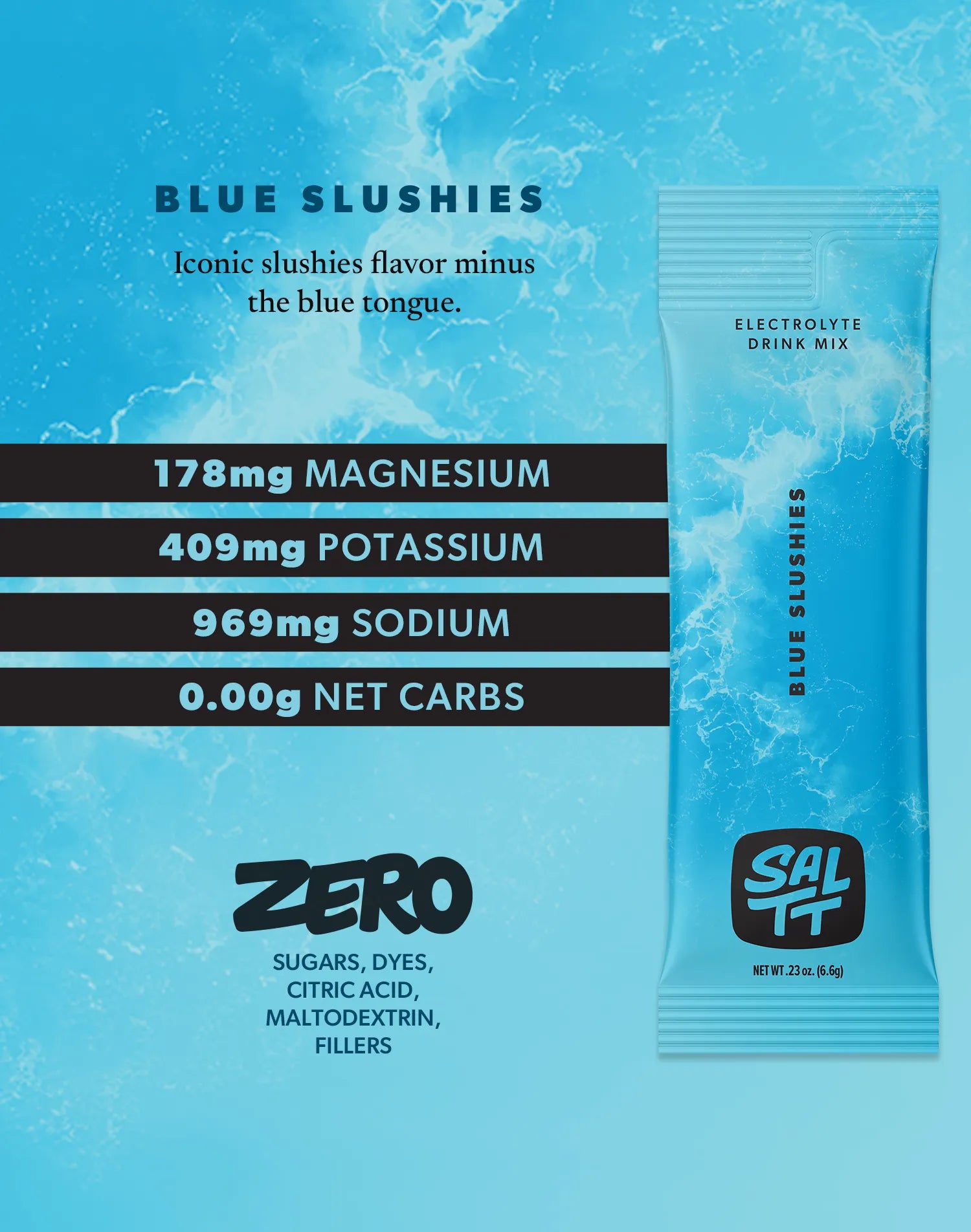 SALTT Blue Slushies 30 count package