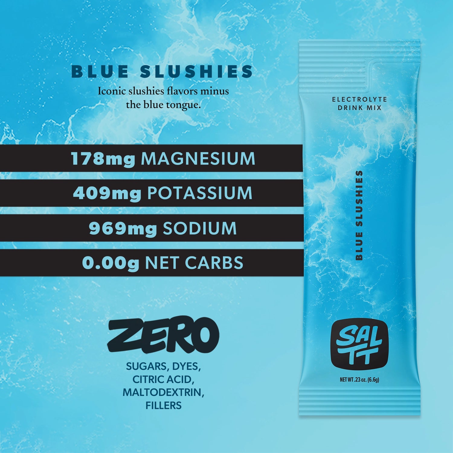 SALTT Blue Slushies 30 count package