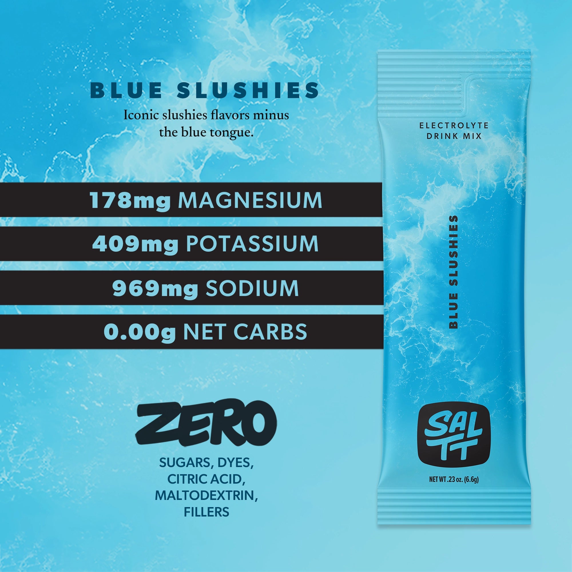 SALTT Blue Slushies 30 count package