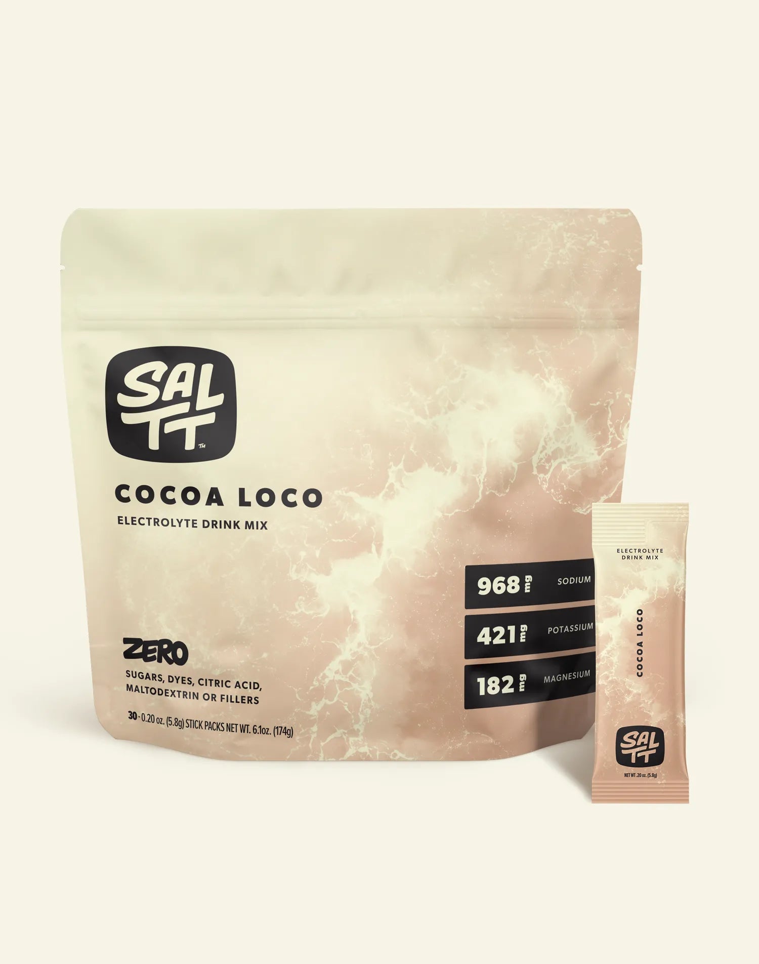 Package Front of 30 Stick Bag of Cocoa Loco