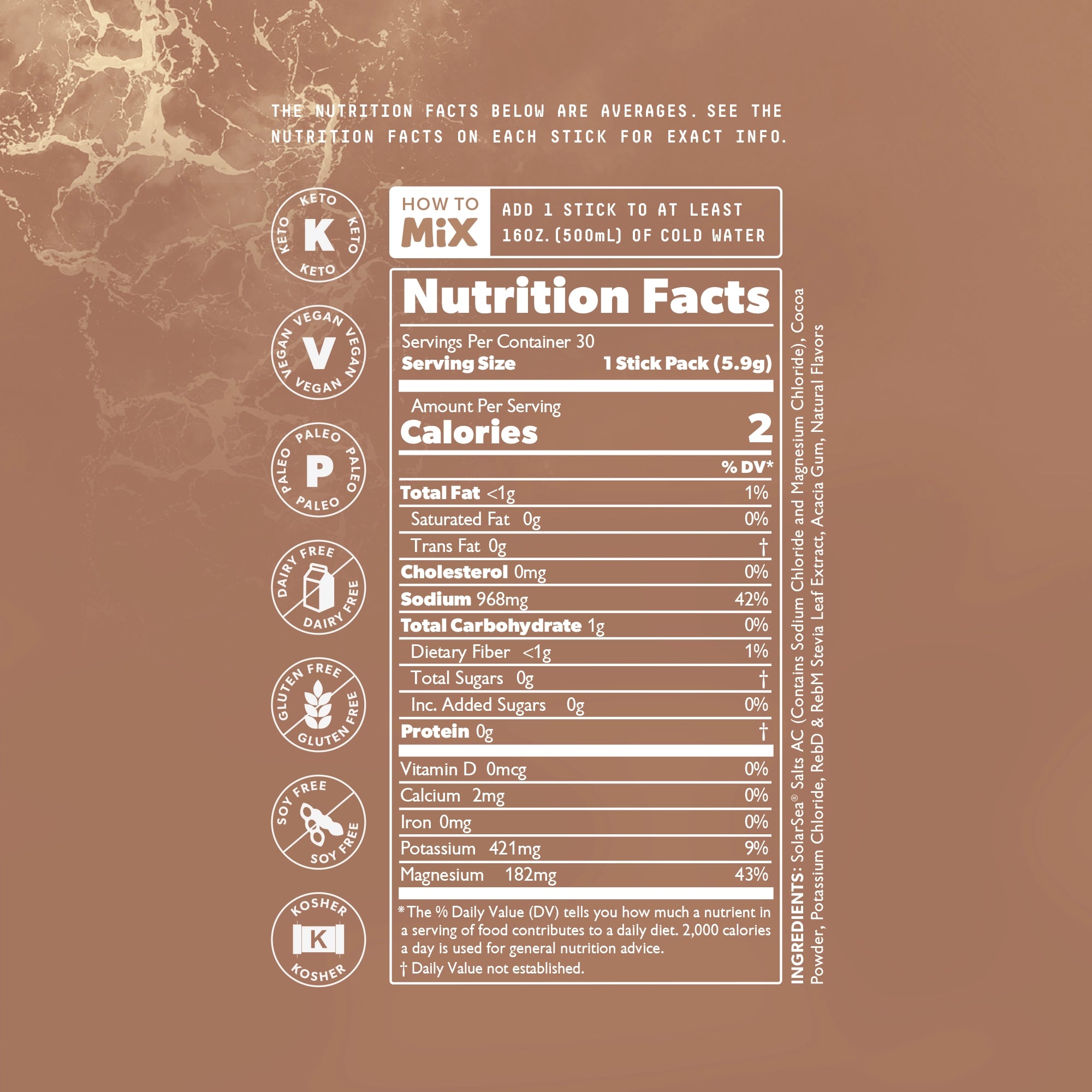 Cocoa Variety nutrition information