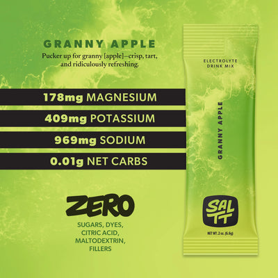 SALTT Granny Apple package contents and supplement facts