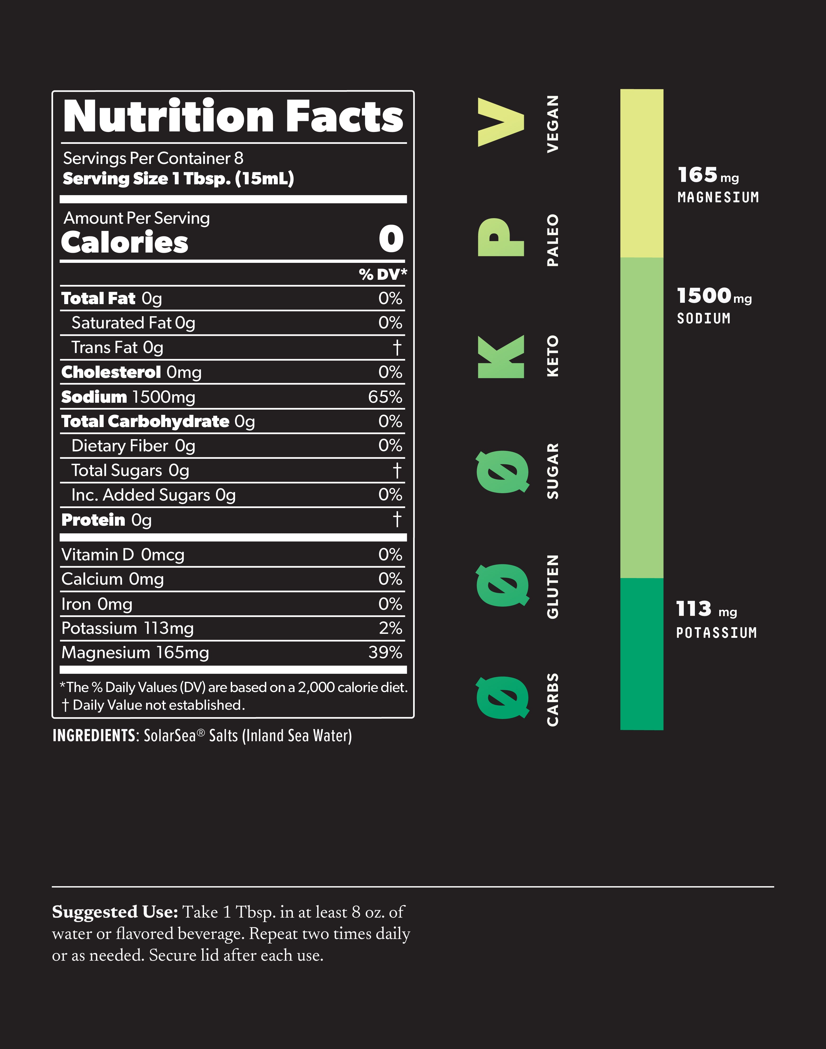 Low-K 40z bottle nutrition facts