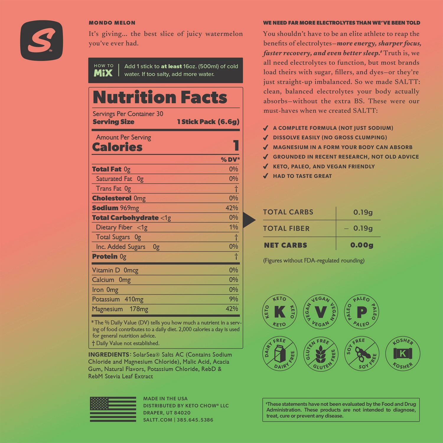 Mondo Melon Nutrition info