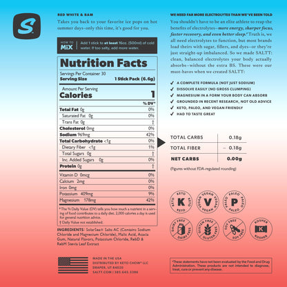 SALTT Red White & Bam nutrition facts